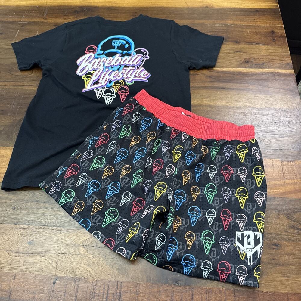 Baseball Lifestyle 101 Youth Large Ice Cream Shorts & Tee